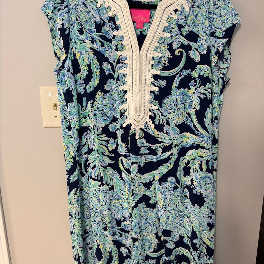 Lilly Pulitzer Madia Tunic Dress High Tide Navy Scuba Doo